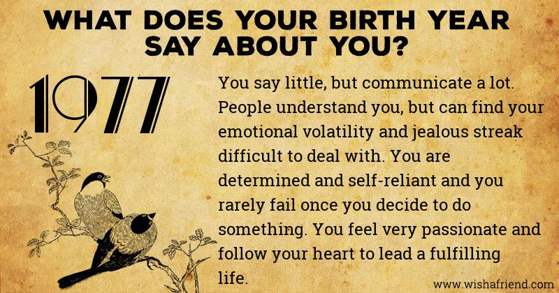 Find Out The Significance Of Your Birth Year - Born in 1977
